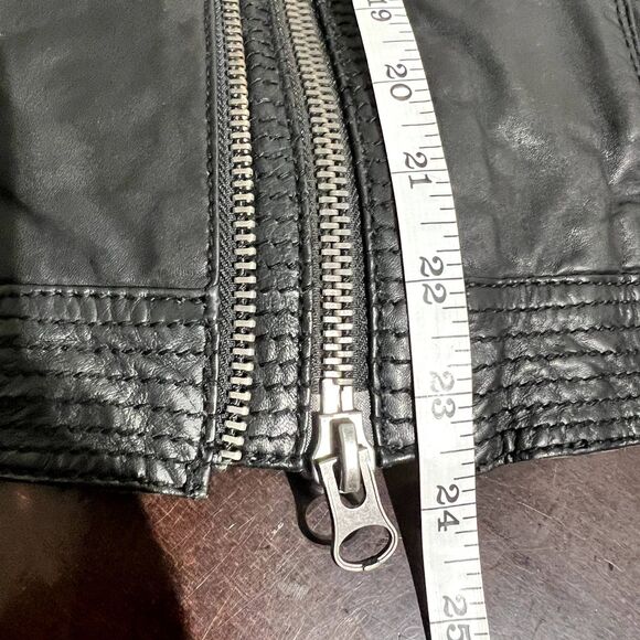 GERARD DAREL "Cracker" Moto Jacket Sz 38 / Small 100% Lamb Leather Buttery Soft - Picture 13 of 14